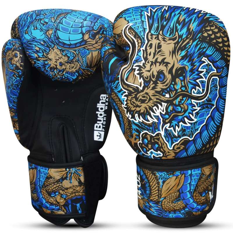 Guantes boxeo Buddha fantasy dragon (azul)