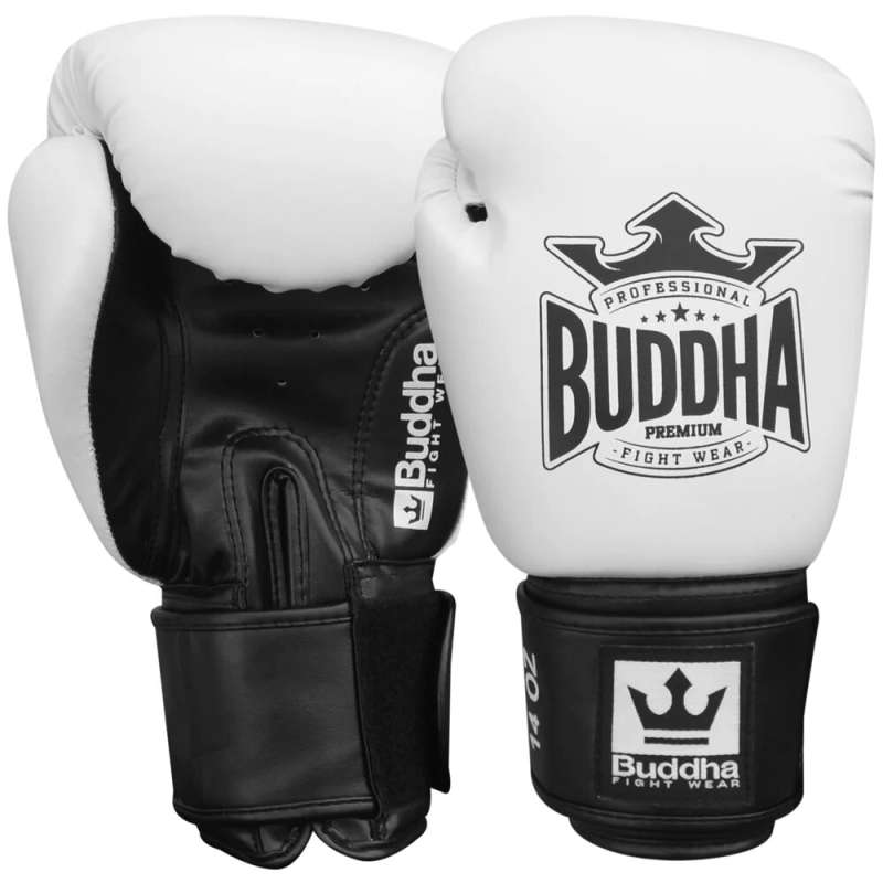 Guantes de boxeo Buddha Thailand Edición Piel - Blanco > Envío Gratis