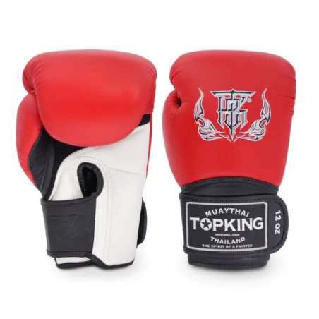 Guantes boxeo Top King super air (rojo/blanco/negro)